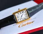 TW Factory Cartier Tank Must 33.7*25.5/29.5*22MM Square Stainless Steel Gold Bezel Watch